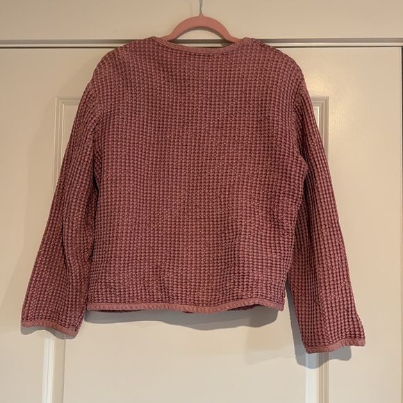 Vintage The Territory Ahead Waffle Quilt Jacket Dusty Pink Womens Medium Linen - Picture 6 of 7